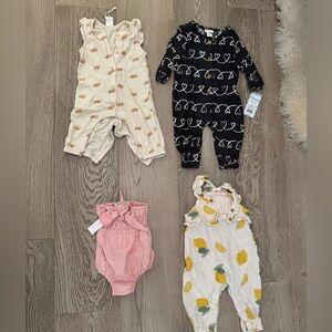 Mixed brands 0-3 baby girl outfits
